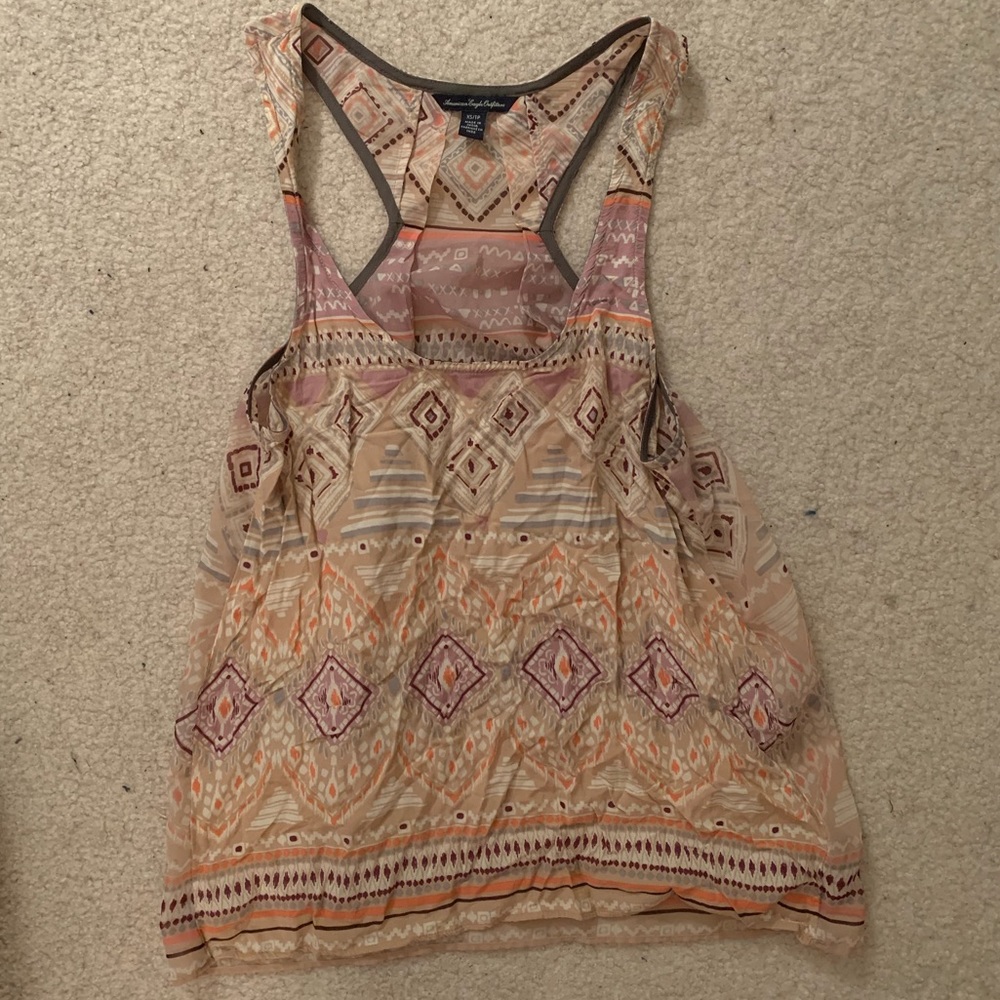 Printed chiffon tank top